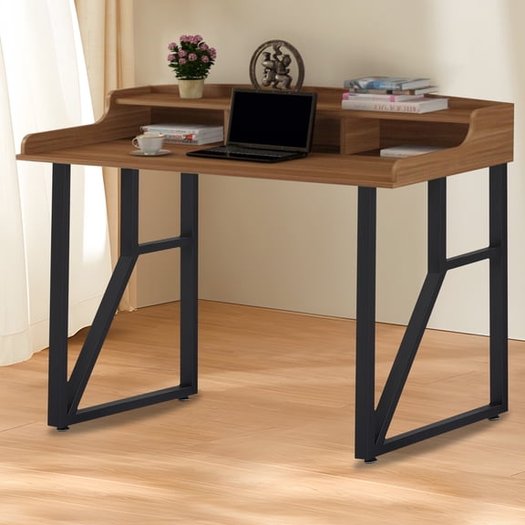 2 Rectangle Metal Furniture Legs, Black Furniture Legs,  Table Legs with Adjustable Pads