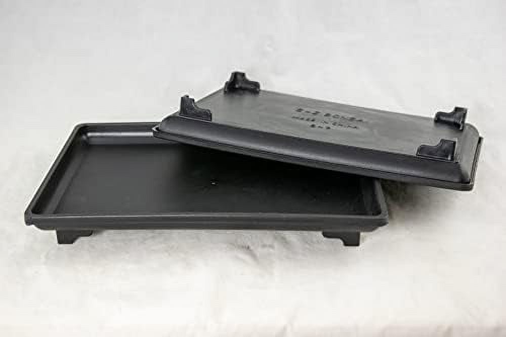 2 Rectangular Black Plastic Humidity/Drip Tray For Bonsai Tree And