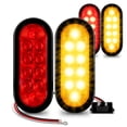 thumbnail image 1 of 2 Red + 2 Amber 6" Oval LED Trailer Tail Light Kit [DOT Certified] [Grommets & Plugs Included] [IP67 Waterproof] Stop Brake Turn Signal Park Trailer Lights For RV Truck Jeep, 1 of 11