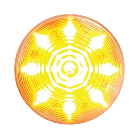 (2) Red 2" Round Clear Lens 9 LED Beehive Marker Turn Signal Lights Golf Cart