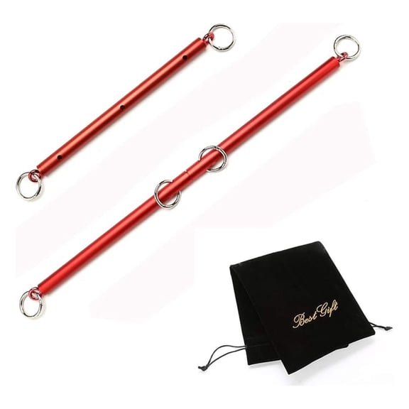 2 Red Adjustable Spreader Bar Set, Restore Pilates Exercise Spreader Bar, Home Yoga Training Fitness Gear