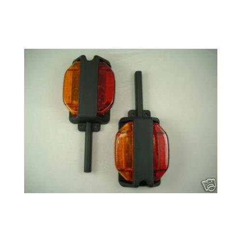 (2) Red Amber LED Side Marker Clearance Trailer Fender Lights