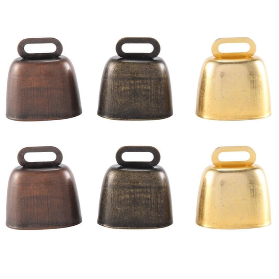 2 * Red Bronze Cow Bell 2 * Green Bronze Cow Bell 2 * Gold Cow Bell-as shown
