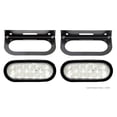 thumbnail image 1 of (2) Red/Clear 6" Oval LED Trailer Stop/Turn/Tail Light w/Steel Mounting Brackets, 1 of 2