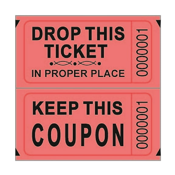 Double Ticket Roll 2000 Tickets Red [102-R]