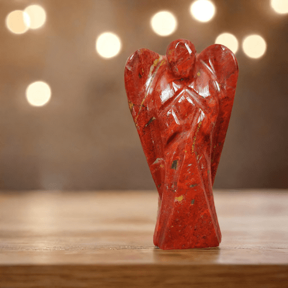 2" Red Jasper Angel, Crystal Angel, Red Jasper, Carved Angel, 100% Genuine Spiritual Healing Crystal, Mineral Stone, Jasper Angel Figurine,Gift