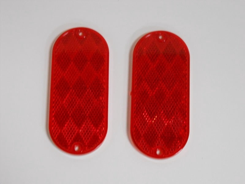 (2) Red Oval Boat Truck Trailer Mail Box Reflex Reflectors - Walmart.com