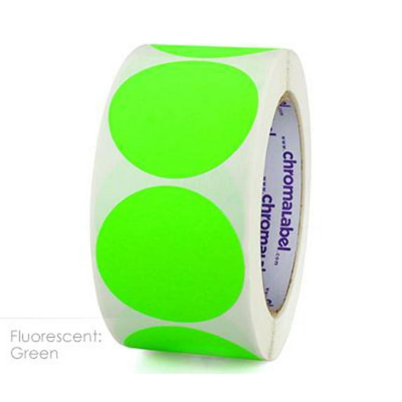2" Removable Color-Code Round Dot Inventory Labels: 500/Roll