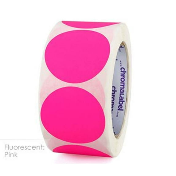 2" Removable Color-Code Round Dot Inventory Labels: 500/Roll