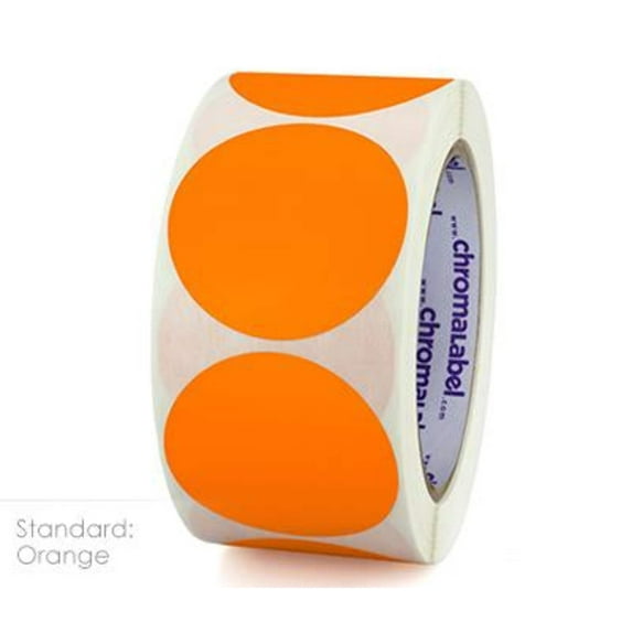 2" Removable Color-Code Round Dot Inventory Labels: 500/Roll
