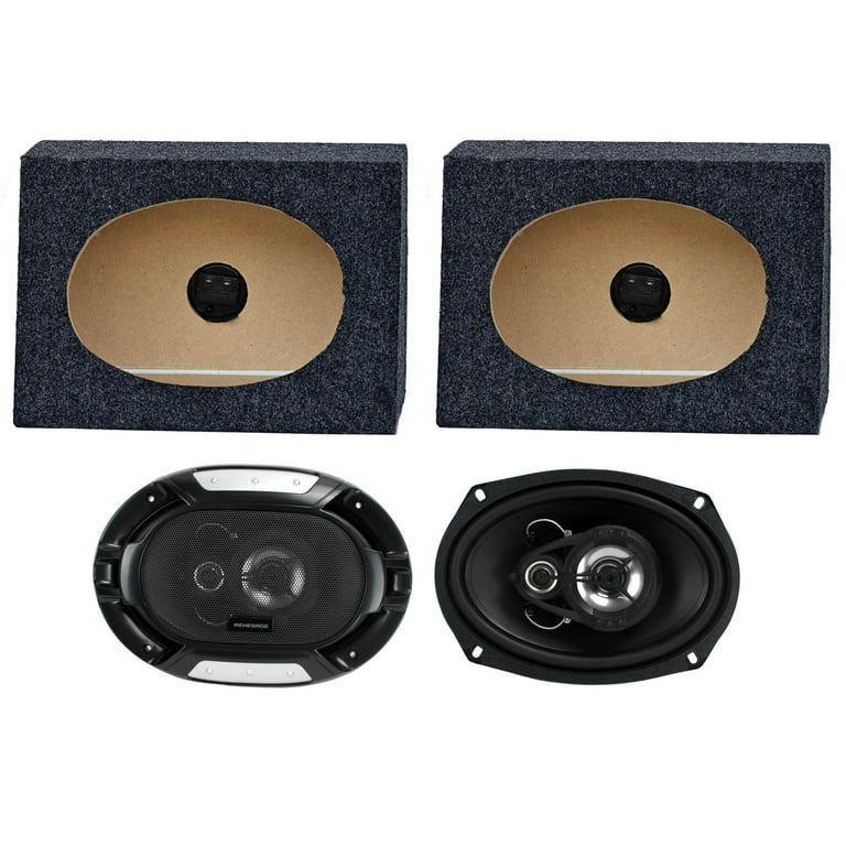 talent Trots Ansichtkaart 2) Renegade RX693 6x9" 300W Car Speakers + 2) QTW6X9 Angled 6x9" Speaker  Box - Walmart.com