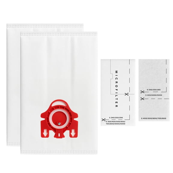 2 Replacement Miele Compact C2 Topaz Vacuum Bags with 2 Micro Filters - Compatible Miele Type FJM Vacuum Bags