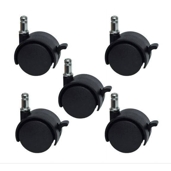 2" Replacement Office Chair or Stool Caster Wheels Set of 5 Rotating Desk Chair Caster Wheels with Brake