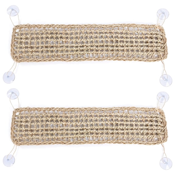 2 Reptile Hammocks, Woven Climbing Net for Bearded Dragons, Lizards, Geckos, Handcrafted Lounging Platform, Pet Habitat Accessory with Hooks