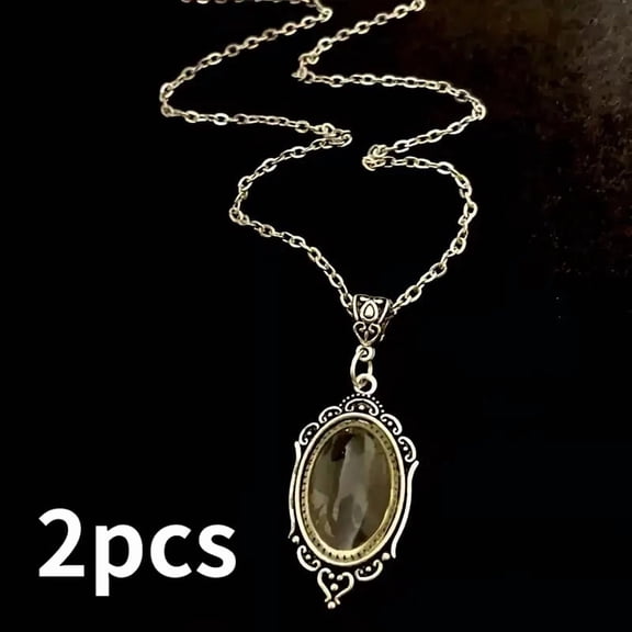 2 Retro Chain Magnifying Glass| No Batteries Needed, Portable, Elegant Metal Frame, Heavy-Duty Structure, Suitable for Reading, Jewelry Inspection, Handicrafts, Elderly, Home, Office, Travel 2pcs