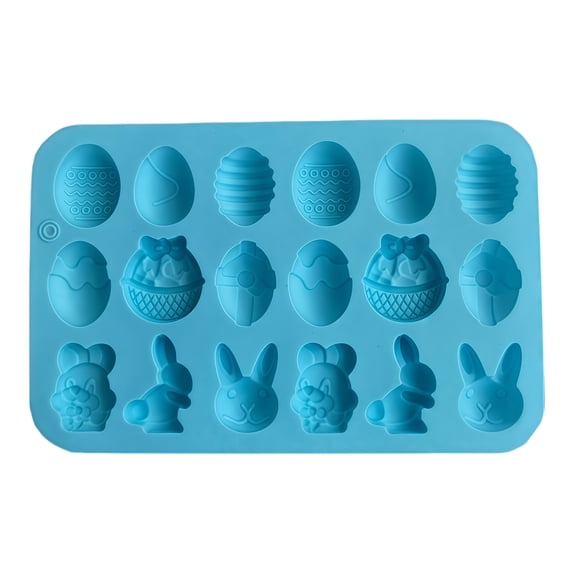 2. Reusable Silicone Easter Mold 18 Cavities Bunnies Eggs Shape ...