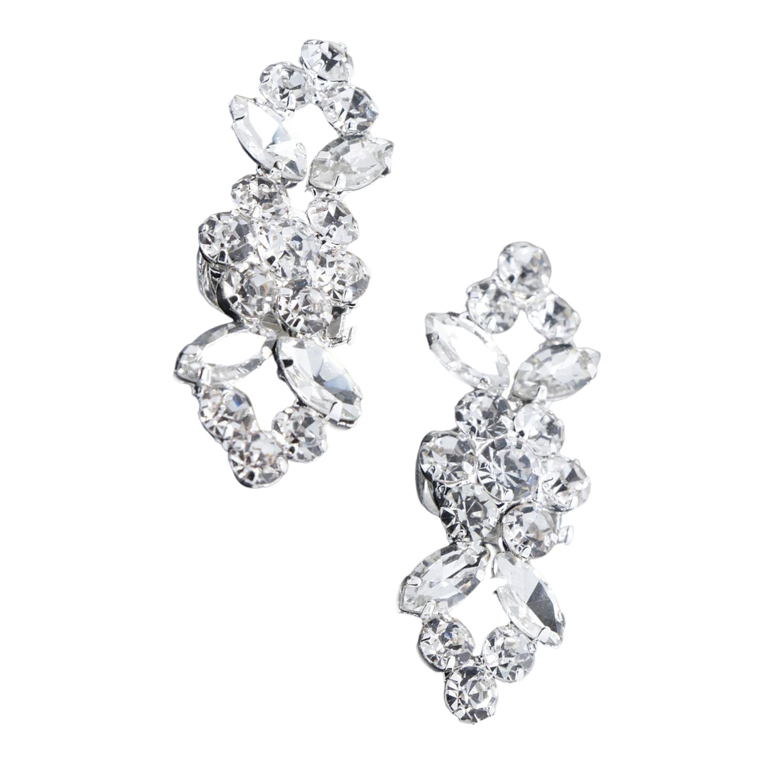 2 Rhinestone Shoe Clips for Pumps Wedding,Crystal Bridal Shoe Buckles