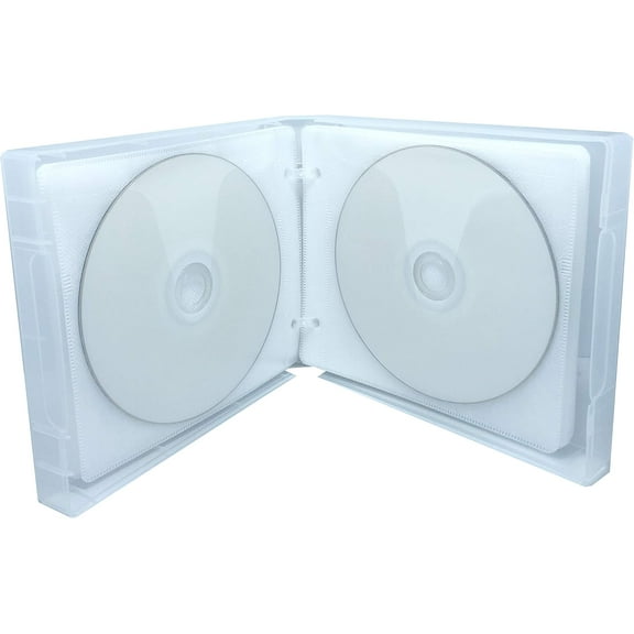 2 Ring 24-Disc Capacity Album Wallet Poly Box, Prefect for Audio Book and All Media Disc Collections 6" x 5 3/8" x 1 5/8" (Pack of 50)