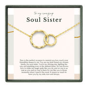 HOPE LOVE SHINE Soul Sister Necklace   2 Interlocking Rings Gold Necklace Gift for Best Friend, Friendship Gift for Women