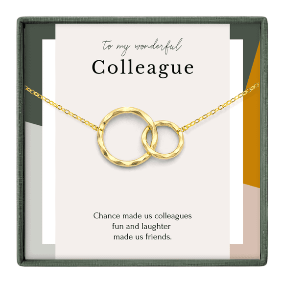 HOPE LOVE SHINE Gift for Colleague – Gold Goodbye Gift Necklace for Coworker Retirement