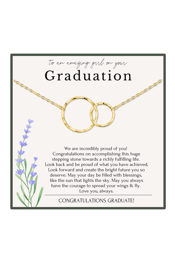 Graduation Necklace for Her – Gold College Jewelry Gift for Daughter, Granddaughter, or Friend