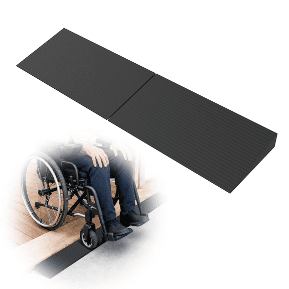 2 Inch Rubber Threshold Ramps for Doorways, 2 PCS | 17 in Long Each, 8.5 in Wide, Wheelchair, Walker & Scooter Access, Shower & Bathroom Entry, Door Sill Transition, 2000 lb