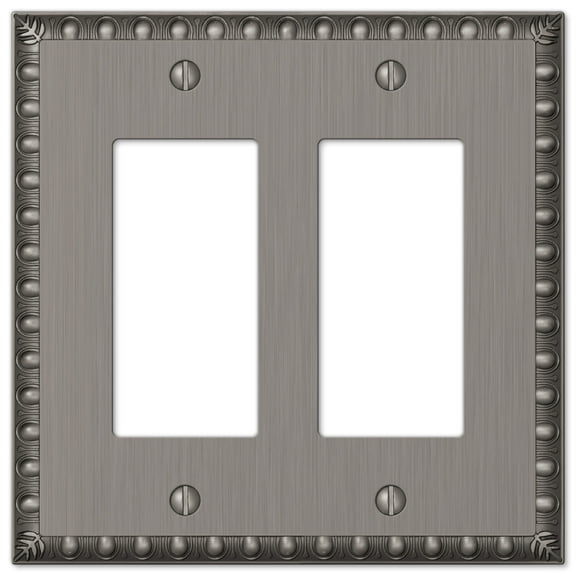 2-Rocker Egg And Dart Antique Nickel Cast Wall Plate American Tack 90RRAN