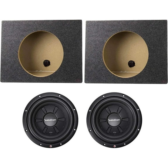 2 Rockford Fosgate Prime R2SD4-12 Shallow Subwoofer + 2 Single Sealed Boxes