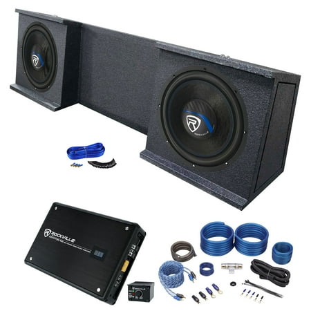 (2) Rockville 12" Subwoofers+ Sub Box+Amplifier For Nissan Titan 2007- Current