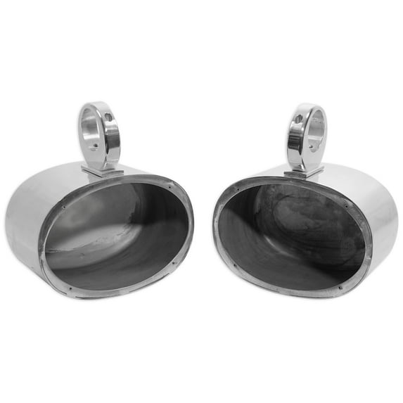 2 Rockville 6x9 Polished Silver Aluminum Wakeboard Tower Speaker Enclosures