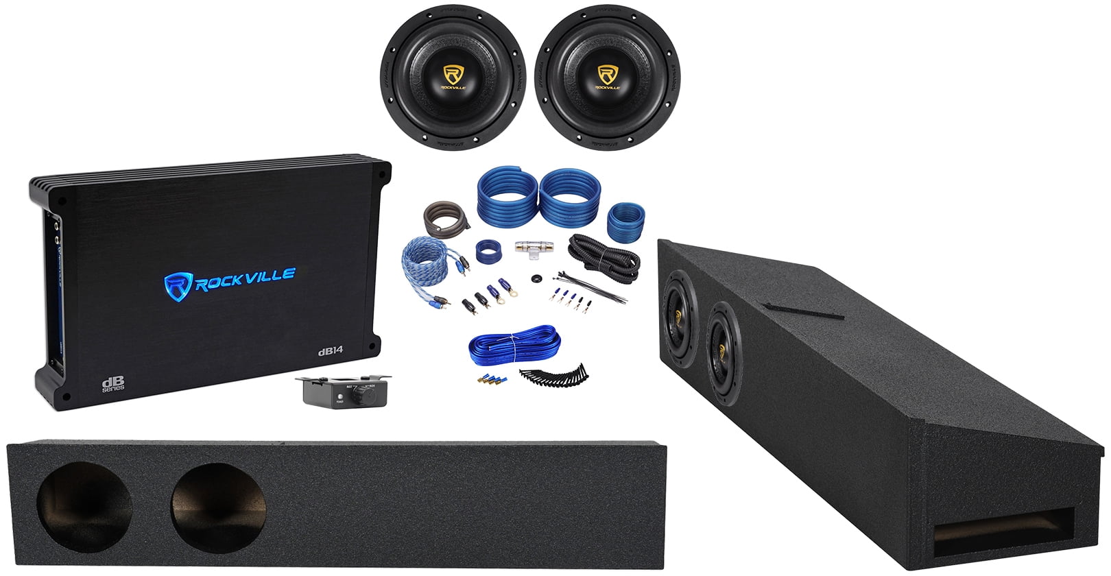 2 Rockville 8" 2000w Underseat Subwoofers+Amp For 20092020 Ford F150