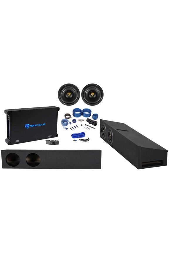 2 Rockville 8" 2000w Underseat Subwoofers+Amp For 2009-2020 Ford F150 Super Crew