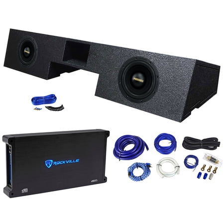 (2) Rockville 8" Subwoofers+Amplifier+Sub Box For Chevy 1999-2006 Xcab Classic