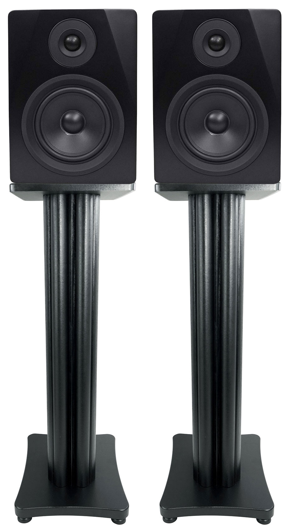 (2) Rockville APM5B 5.25" USB Studio Monitor Speakers+28" Black Premium Stands
