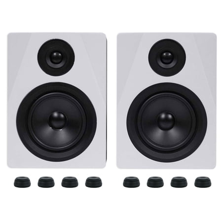 (2) Rockville APM5W 5.25" 250w Powered USB Studio Monitors + Isolation Feet Pads