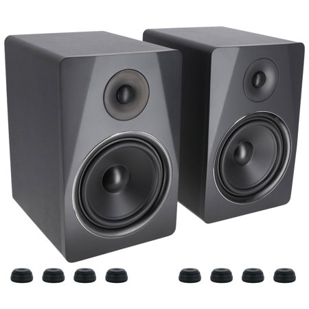 (2) Rockville APM8B 8" 500w Powered USB Studio Monitors + Isolation Feet Pads
