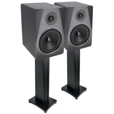 (2) Rockville APM8B 8" USB Studio Monitor Speakers+36" Black Premium Stands