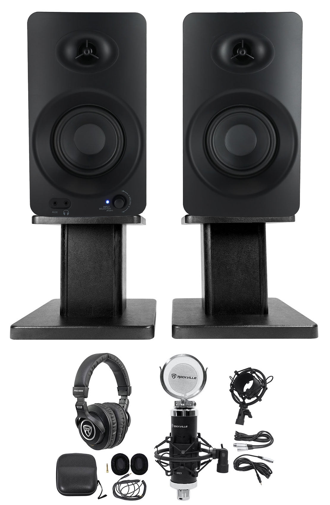 Studio Monitors Rockville ASM4 Studio Monitor Speakers 4