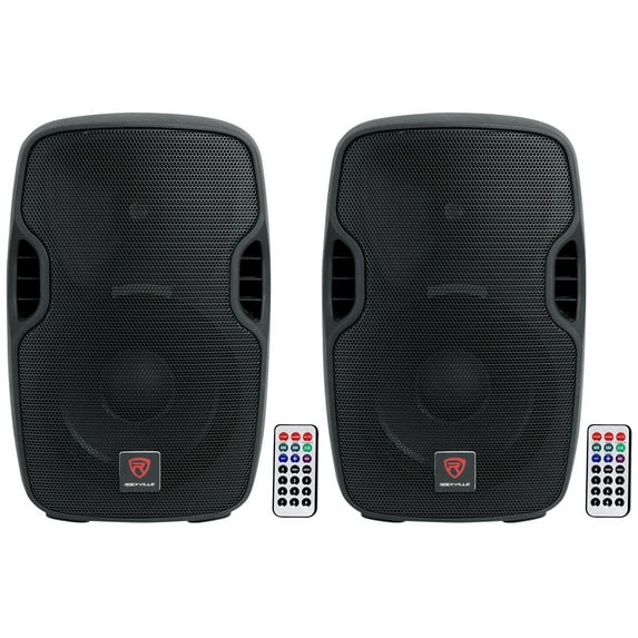 (2) Rockville BPA10 10" Professional Powered 400 Watt DJ PA Speakers w/Bluetooth