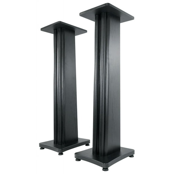 (2) Rockville Black Wood Grain 36" Speaker Stands Fits Bowers & Wilkins FP31062