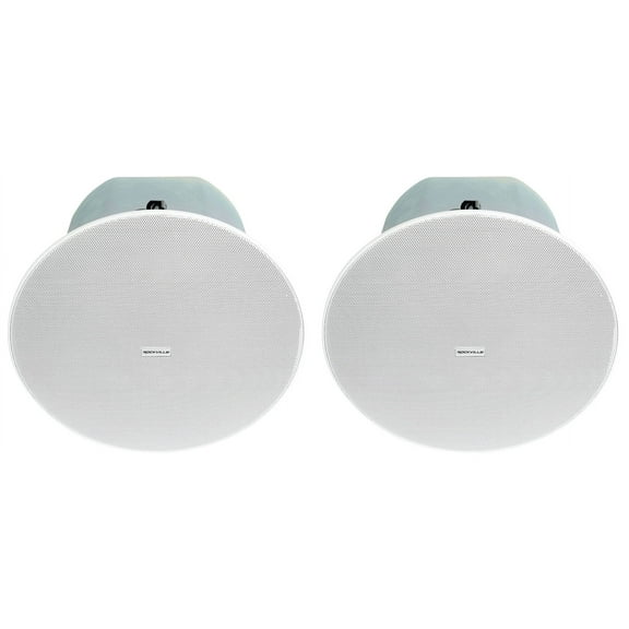 2 Rockville CC8-SUB 8" Commercial/Restaurant 70V Ceiling Subwoofers+Rough-In Kit