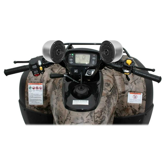 (2) Rockville Chrome 4" 200w Rollbar Roll Cage Tower Speakers For ATV/UTV/Cart