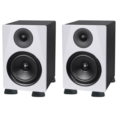 (2) Rockville DPM6W 6.5" Powered Studio Monitor Speakers+Isolation Feet Pads