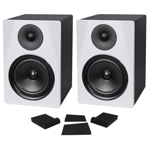 (2) Rockville DPM6W Dual Powered 6.5" 420w Active Recording Studio Monitors+Pads