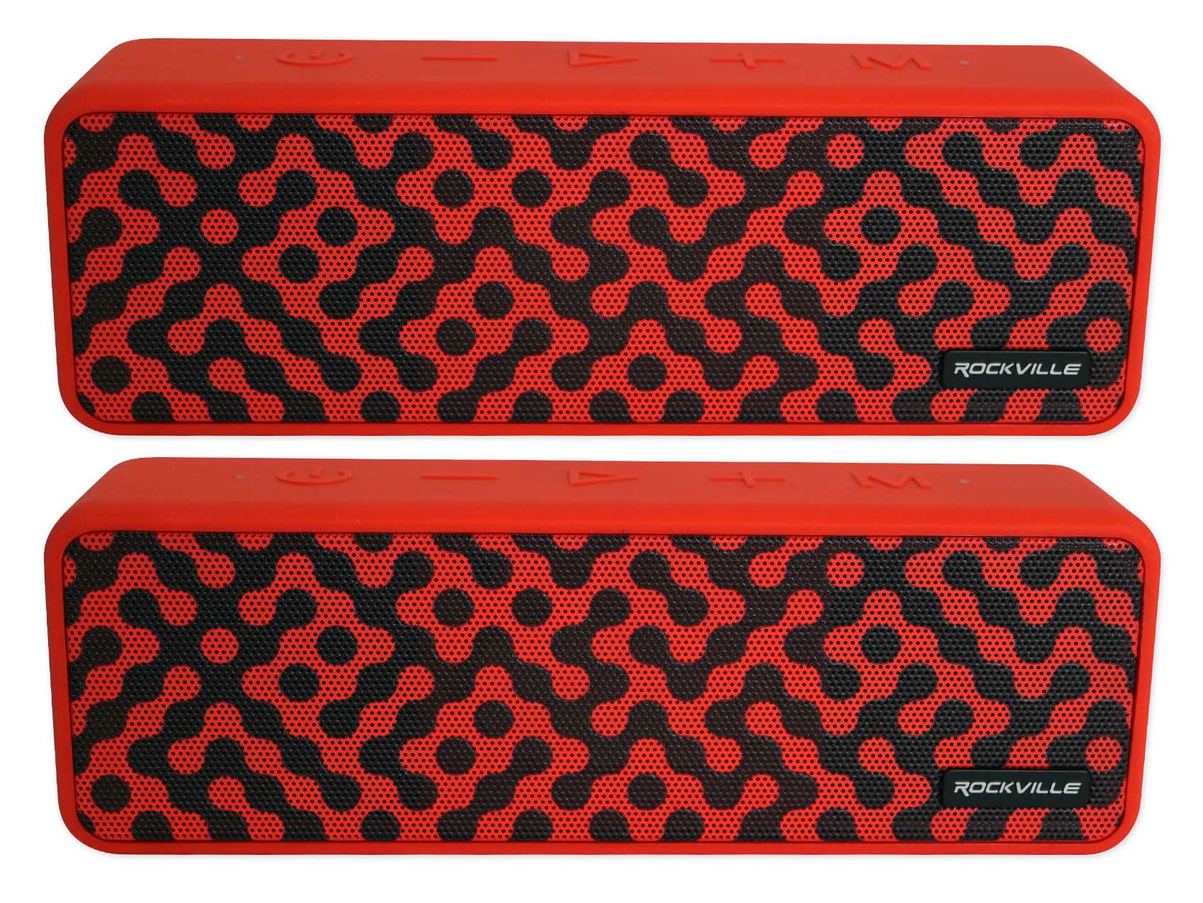 (2) Rockville Faze Red 50w Portable Bluetooth Speakers w/TWS Wireless Linking