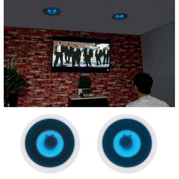 (2) Rockville HC85B-LED 8" 700 Watt In-Ceiling Home Theater Speakers w/ Blue LED