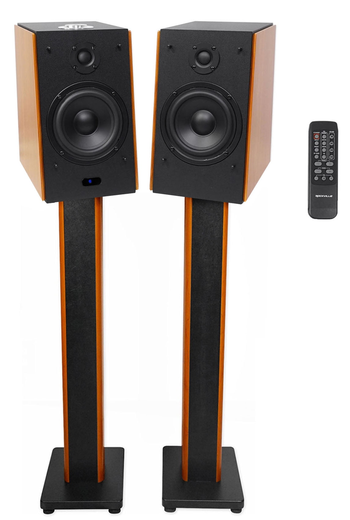 2 Rockville HD5 5" 150w RMS Bluetooth Bookshelf Home Theater Speakers+36" Stands