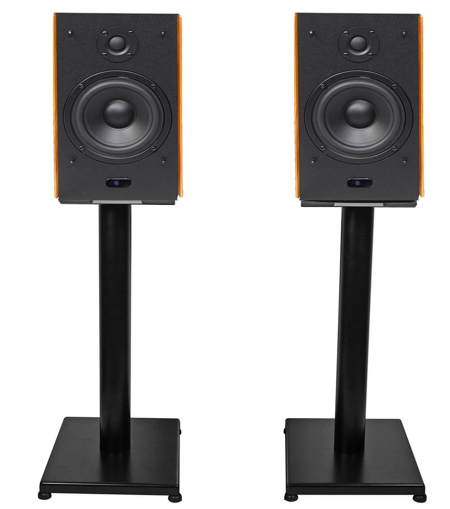 (2) Rockville HD5 5" Powered Bookshelf Speakers Bluetooth Monitors w/21" Stands