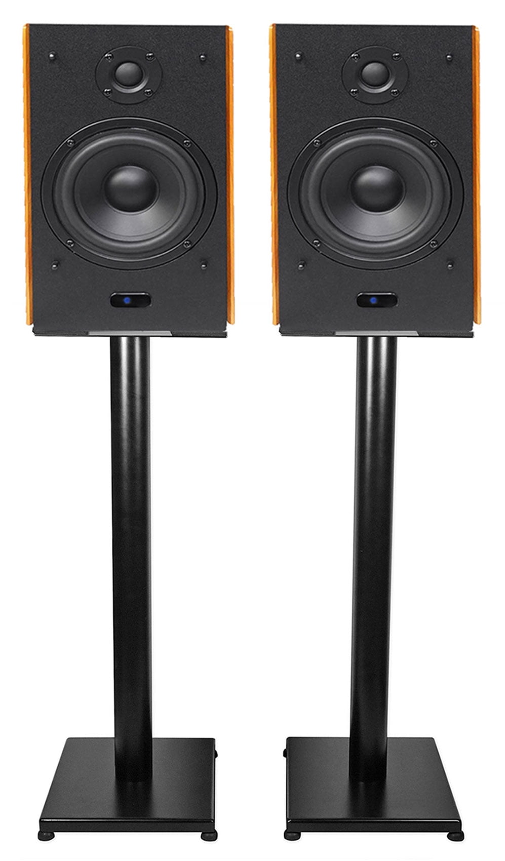 (2) Rockville HD5 5" Powered Bookshelf Speakers Bluetooth Monitors w/29" Stands