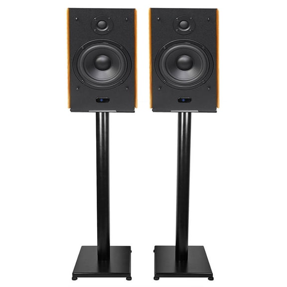 (2) Rockville HD5 5" Powered Bookshelf Speakers Bluetooth Monitors w/29" Stands